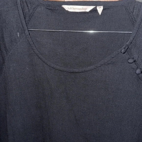 Soft Surroundings Black Gauzy Short Sleeve Top Size Medium - Picture 7 of 7